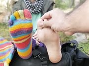 Smelly Natural Feet - Gena - Toe socks and tender feet