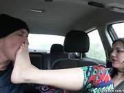 Empress Indi in Front Seat Footworship