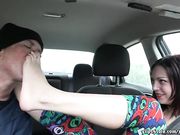 Empress Indi in Front Seat Footworship