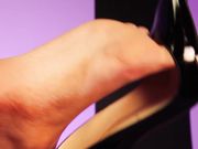 Cara Brett - Patent Black High Heel Dangling