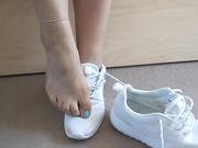 Her sexy sweaty Nike Roshe shoeplay