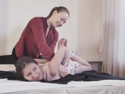 Russian Fetish � Dina enjoys to tickle Greek girl Alana in hogtie