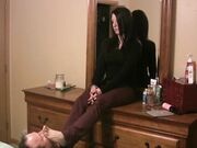 Goddess Pathi-sweaty feet kiss