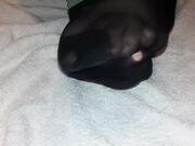 Woman's Sweaty Gym Nylon Feet