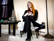 Olivia Rose-After work very sweaty nylon feet