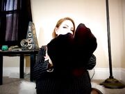 Olivia Rose-After work very sweaty nylon feet