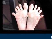 Feet Out of Car Window