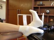 Sexy soft asian feet of brunette woman feet joi pov