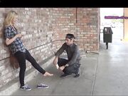 Blonde Teen Public Feet Slave