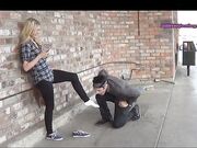 Blonde Teen Public Feet Slave