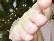 young amateur blonde tease with her feet joi