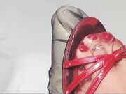 nylon feet on nylon cock