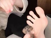 blonde amateur babe tease show soft feet soles pov joi