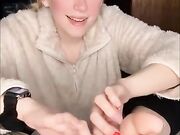 blonde amateur babe tease show soft feet soles pov joi