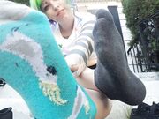 Neighbor Is Watching Me Show Off Me Stinky Sweaty Soles