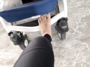 pushing stroller with foot