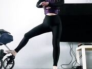 pushing stroller with foot