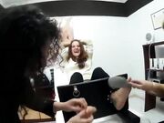 Carmen stocked bare feet tickling