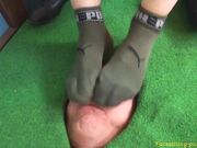 Lady Amy-Boot trampling & socks sniff