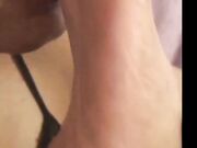 Teen girl lick her soles