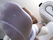 LadyGold - white stocking worship