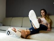 Czech Soles - Cork Slippers And Bare Feet Posing (POV, Foot Worship POV, Soles Teasing) 