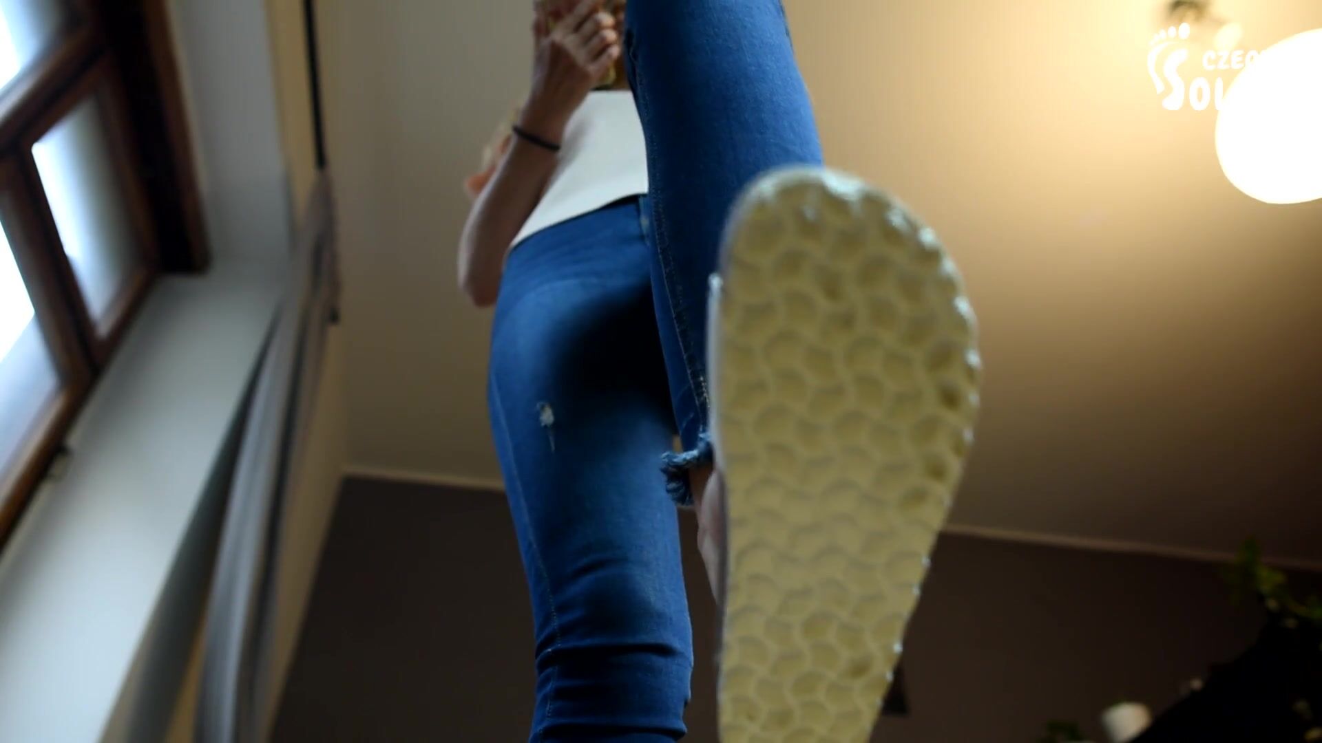 Czech Soles - Cork Slippers And Bare Feet Posing (POV, Foot Worship POV, Soles Teasing) 