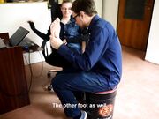 Czech Soles - Employee With Sexy Feet Being Inspected (Employee Feet, Workplace Foot Worship, Office Feet, Soles) 