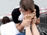 Czech Soles - Foot Voyeur At Parking Lot (Big Feet, Eliška Feet, Foot Worship, Foot Tease, Czech Soles, Sexy Toes) 