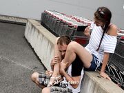 Czech Soles - Foot Voyeur At Parking Lot (Big Feet, Eliška Feet, Foot Worship, Foot Tease, Czech Soles, Sexy Toes) 