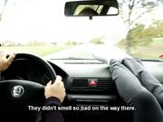 Czech Soles - Her BIG Smelly Feet In Car Are A Turn On (Foot Smelling, Big Feet, Foot Worship, Teen Feet, Soles) 