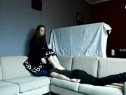 Czech Soles - Light Trampling On Her Submissive Boyfriend (Foot Crushing, Foot Worship, Sexy Feet, Czech Soles) 