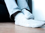 Czech Soles - Small Socks Ripping And Cutting With Sexy Bare Feet Sticking Out (Foot Tease, Pov Feet, Big Feet) 