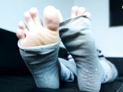 Czech Soles - Small Socks Ripping And Cutting With Sexy Bare Feet Sticking Out (Foot Tease, Pov Feet, Big Feet) 