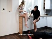 Czech Soles - Two Brats Training A Foot Slave Dog 