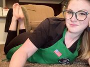 Freckled Feet - Classic pics in The Pose and my barista unif