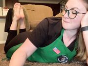 Freckled Feet - Classic pics in The Pose and my barista unif