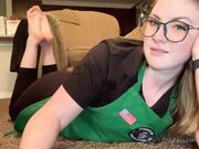 Freckled Feet - Classic pics in The Pose and my barista unif