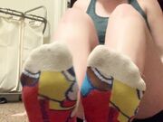 Freckled Feet - Impromptu sweaty shoe sock strip with some l