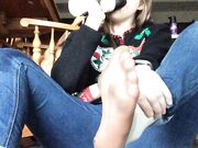 Freckled Feet - hy, yes, it was ugly Christmas sweater day a