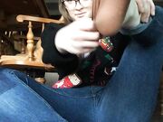 Freckled Feet - hy, yes, it was ugly Christmas sweater day a