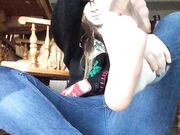 Freckled Feet - hy, yes, it was ugly Christmas sweater day a