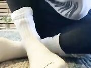 White Nike Socks Strip