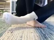 White Nike Socks Strip