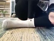 White Nike Socks Strip