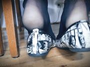 Two Girl's Tired & Smelly Nylon Feet