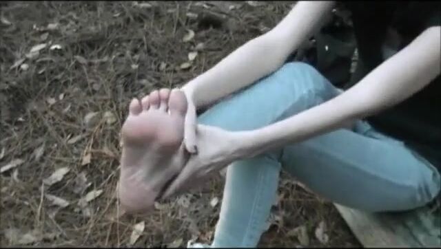 Milf feet forest