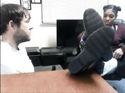 Slave sniff ebony mistress socks