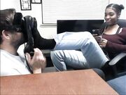 Slave sniff ebony mistress socks