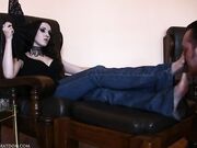 Goddess Bojana-Sniff my white nylon feet